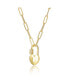 ფოტო #3 პროდუქტის Gigi Girl Kids/Young Teens 14K Gold Plated Cubic Zirconia Lock Charm Necklace