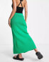 Фото #2 товара Pretty Lavish midaxi knit skirt co-ord with slit in bright emerald