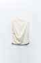 Фото #12 товара Асимметричный топ из ткани в стиле рустик со сборками ZARA