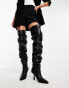 Фото #2 товара Simmi London Wide Fit Adonis ruched over the knee heeled boots in black