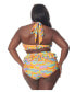 ფოტო #2 პროდუქტის Plus Size Ruffled Twist Front Halter Swim Top