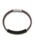 ფოტო #3 პროდუქტის Stainless Steel Cross Solid Carbon Fiber Brown Leather Bracelet