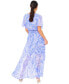 Women's Tropical-Print Smocked-Waist Flutter-Sleeve Maxi Dress