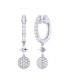 ფოტო #1 პროდუქტის Full moon Star Design Sterling Silver Diamond Hoop Women Earring