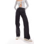 ONLY Juicy high waisted wide leg jeans in washed black