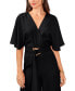 ფოტო #3 პროდუქტის Women's Plunge V-Neck Tie Waist Wide Leg Maxi Jumpsuit