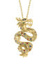 ფოტო #3 პროდუქტის EFFY® Multi-Gemstone (5/8 ct. t.w.) & Diamond Accent Dragon 18" Pendant Necklace in 14k Gold