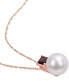 ფოტო #3 პროდუქტის Cultured Freshwater Pearl (11mm) & Rhodolite Garnet (3/4 ct. t.w.) 17" Pendant Necklace in 14k Rose Gold