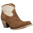 Corral Boots Sand & Brown Woven Round Toe Cowboy Booties Womens Brown Casual Boo