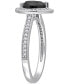 ფოტო #4 პროდუქტის Black Diamond (1 ct. t.w.) & White Diamond (1/4 ct. t.w.) Pear-Cut Halo Engagement Ring in 14k White Gold
