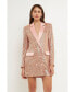 Фото #4 товара Women's Sequins Belted Blazer