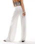 ASOS DESIGN broderie wide leg trouser in white