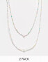 Фото #1 товара Pieces 2 pack small beaded necklaces with pearl detail in multi