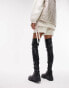 Topshop Martha over the knee stretch boot in black