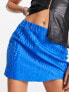 Only curved hem mini skirt co-ord in bright blue 34 - фото #1