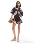 Фото #2 товара & Other Stories co-ord short sleeve linen shirt in bold abstract leaf print