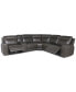 Фото #3 товара CLOSEOUT! Blairemoore 6-Pc. Leather Sectional with 1 USB Console and 2 Power Recliners, Created for Macy's