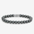 Gray Silver Shine Beaded Bracelet RR-6DV02-S