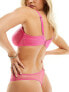 Фото #5 товара Ivory Rose heart mesh high waist thong in hot pink