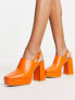 & Other Stories leather high heel platform shoes in orange