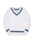 ფოტო #1 პროდუქტის Boys Organic Long Sleeve V-Neck Cricket Sweater, Infant