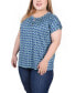 Фото #3 товара Plus Size Extended Sleeve Top with Grommets