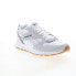 Фото #3 товара Reebok GL 1000 Leather Mens White Suede Lace Up Lifestyle Sneakers Shoes