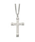 ფოტო #1 პროდუქტის Brushed and Polished Crucifix Pendant on a Curb Chain Necklace