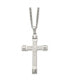 Brushed and Polished Crucifix Pendant on a Curb Chain Necklace