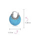 ფოტო #4 პროდუქტის Western Style Blue Synthetic Stabilized Turquoise Round Half Crescent Hoop Earrings For Women Oxidized Milgrain Sterling Silver