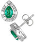 ფოტო #2 პროდუქტის Costa Smeralda Emerald (5/8 ct. t.w.) & Nude Diamond Pear-Shaped Stud Earrings (1/8 ct. t.w.) in 14k White Gold