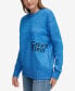 Фото #3 товара Women's Intarsia Logo Oversized Crewneck Sweater