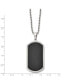 Black-plated Laser Cut Edge Dog Tag Rope Chain Necklace