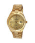 Фото #1 товара Men's 40mm Gold dial 14K Gold Plated Genuine Diamond Dial Watch with Gold-Tone Bracelet Strap