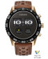 ფოტო #1 პროდუქტის Unisex CZ Smart Wear OS Brown Perforated Leather Strap Smart Watch 45mm