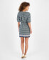 Фото #2 товара Women's Foulard-Print Linen-Blend Puff-Sleeve Shirtdress
