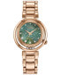 ფოტო #1 პროდუქტის Eco-Drive Women's Arcly Diamond (1/10 ct. t.w.) Rose Gold-Tone Stainless Steel Bracelet Watch 30mm