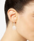 Two-Tone Logo Disc Drop Earrings