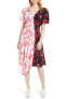 Фото #2 товара Lewit Double Print Floral Stretch Silk Dress Sz. 6 Women's 154996