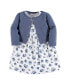 Фото #1 товара Костюм для малышей Luvable Friends платье и кардиган 2шт, голубой цветочный