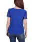 Women's Short Flutter Sleeve Top with Cutouts and Stones