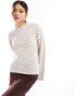 NA-KD laddered knit jumper in off white Белый, 2XS - XXS - фото #1