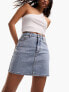 Фото #1 товара ASOS DESIGN Petite denim high waist mini skirt in midwash blue