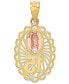 "15" Our Lady of Guadeloupe Two-Tone Charm Pendant in 14k Yellow & Rose Gold