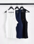 Фото #1 товара Farah Gallo 3 pack vests in white blue and black