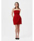 Фото #1 товара Women's Strapeless mini dress with scultural skirt and bow detail on top