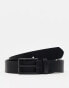 Фото #1 товара ASOS DESIGN smart faux leather belt with black buckle in black faux croc