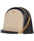 Morgan Colorblocked Saffiano Leather Double Zip Dome Crossbody