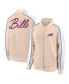 ფოტო #1 პროდუქტის Women's Tan Buffalo Bills Lounge Full-Snap Varsity Jacket