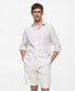 ფოტო #1 პროდუქტის Men's Regular-Fit Striped Cotton-Linen Shirt